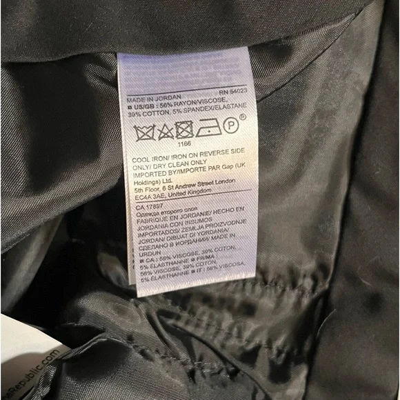 NWT Banana Republic Sloan Pants Flat front stretch Black detail Size 10 Long - Picture 13 of 13